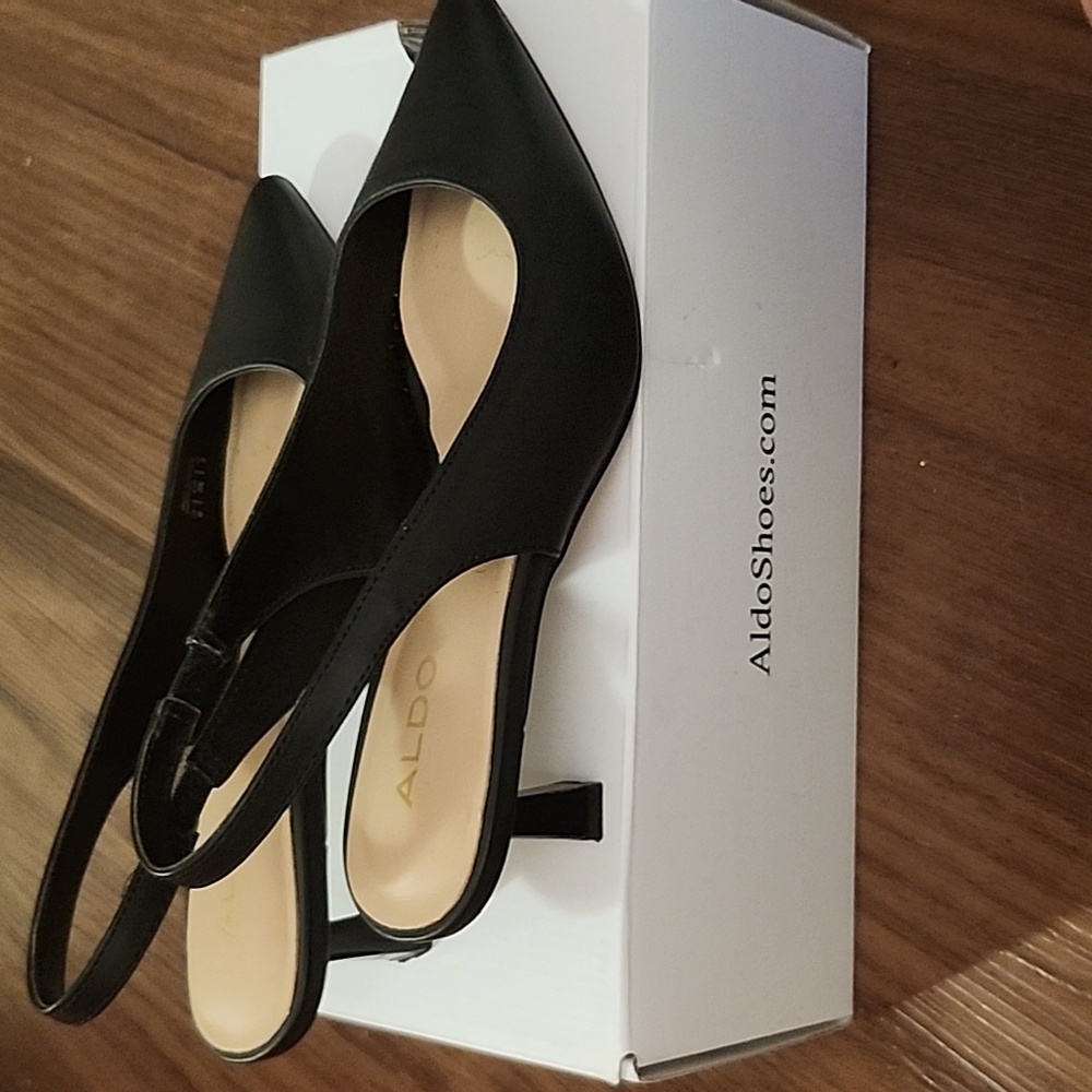 Aldo Peranga Black Sling Back Shoes